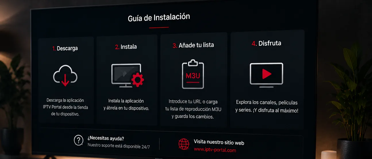 Televisor, mando y móvil listos para configurar IPTV Portal