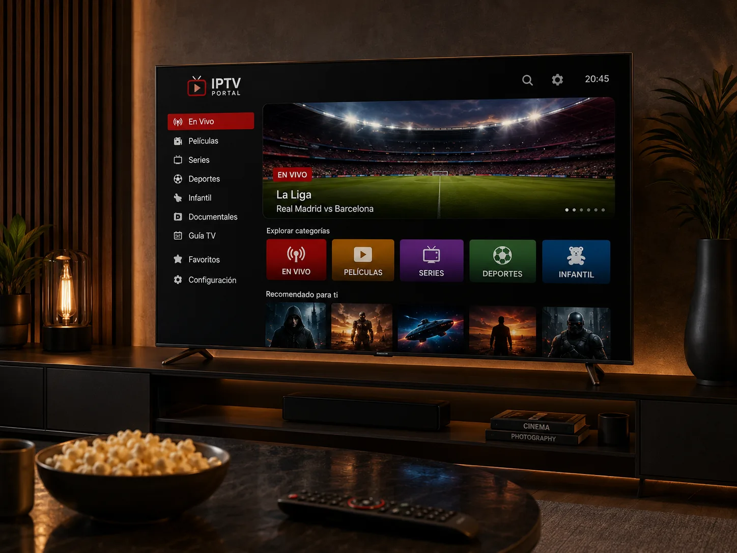 Smart TV listo para configurar IPTV Portal